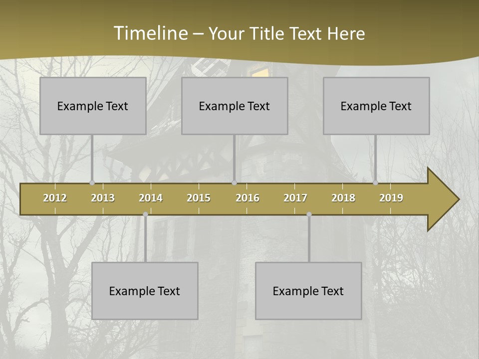 An Old Building With A Yellow Light In The Window PowerPoint Template