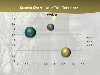 An Old Building With A Yellow Light In The Window PowerPoint Template