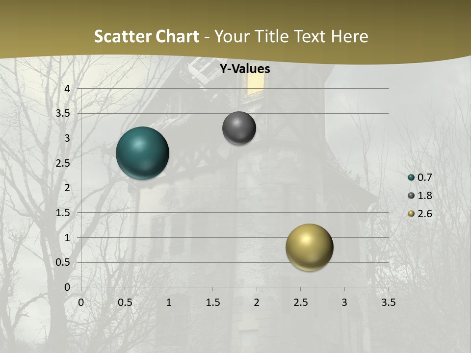 An Old Building With A Yellow Light In The Window PowerPoint Template