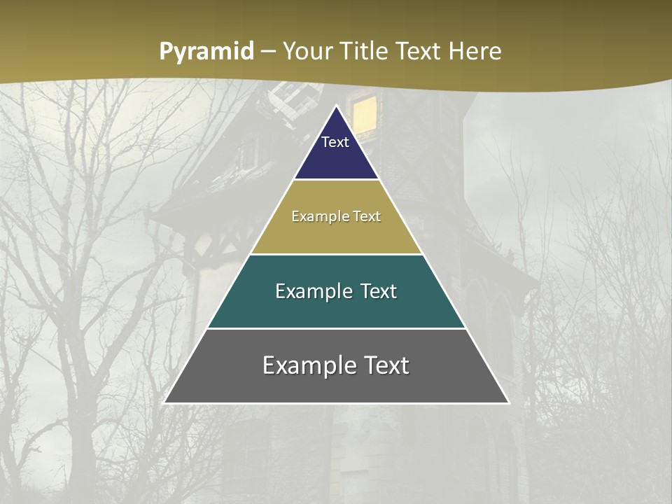 An Old Building With A Yellow Light In The Window PowerPoint Template