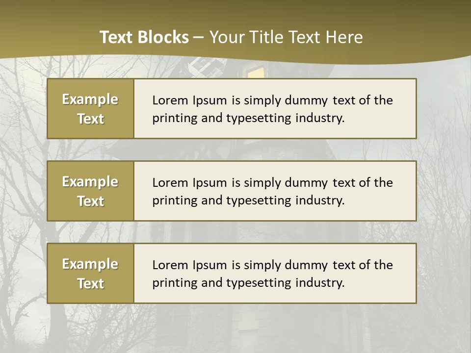 An Old Building With A Yellow Light In The Window PowerPoint Template