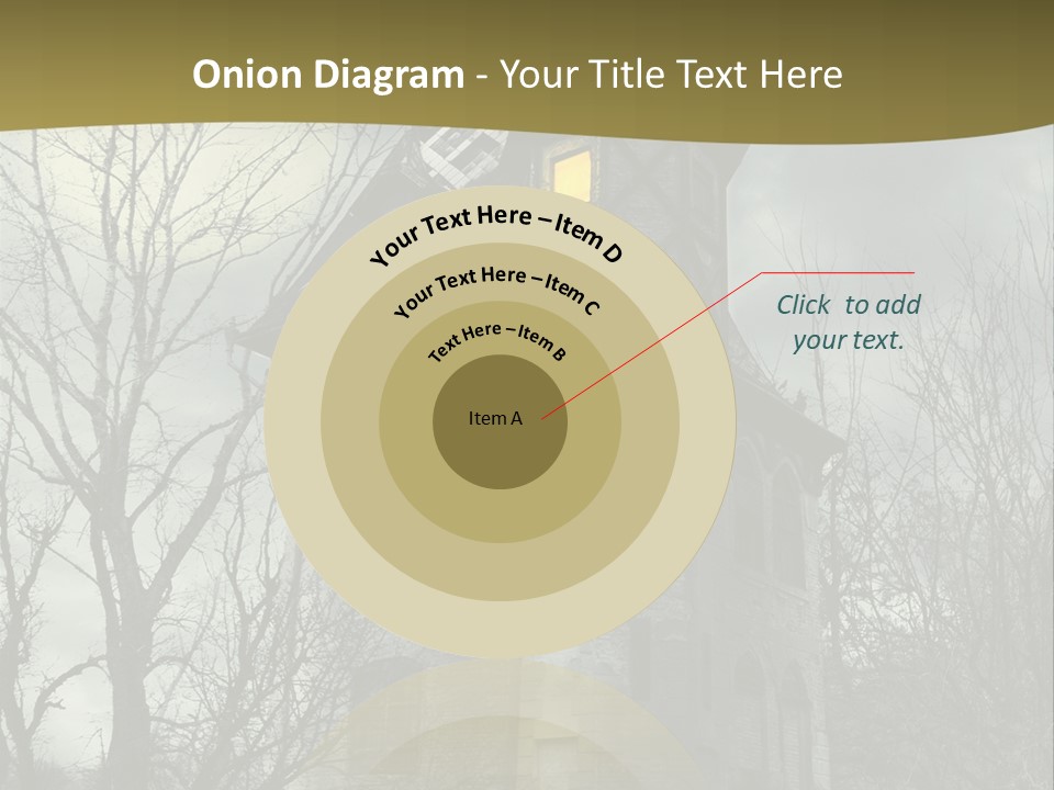 An Old Building With A Yellow Light In The Window PowerPoint Template