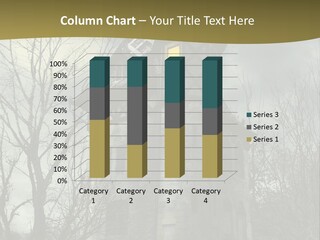 An Old Building With A Yellow Light In The Window PowerPoint Template