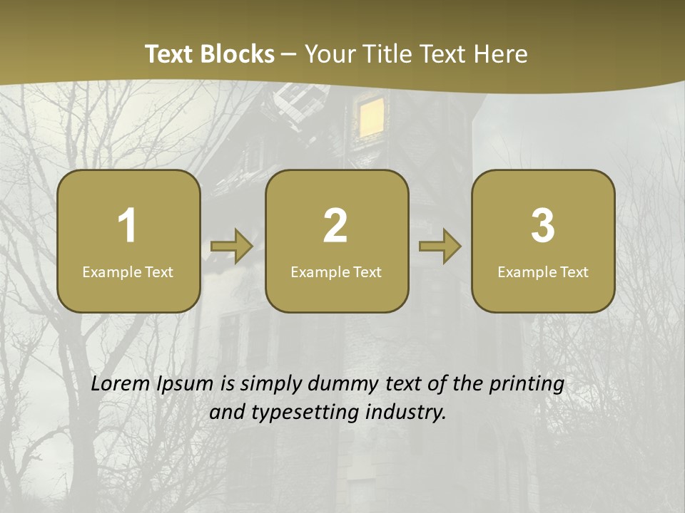 An Old Building With A Yellow Light In The Window PowerPoint Template