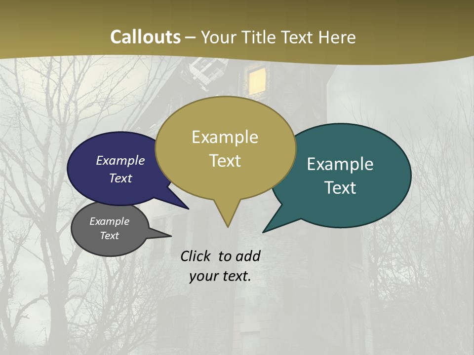 An Old Building With A Yellow Light In The Window PowerPoint Template