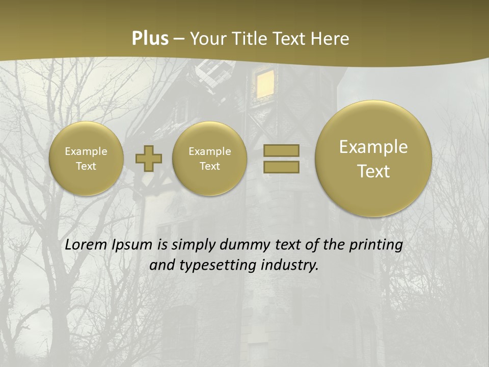 An Old Building With A Yellow Light In The Window PowerPoint Template