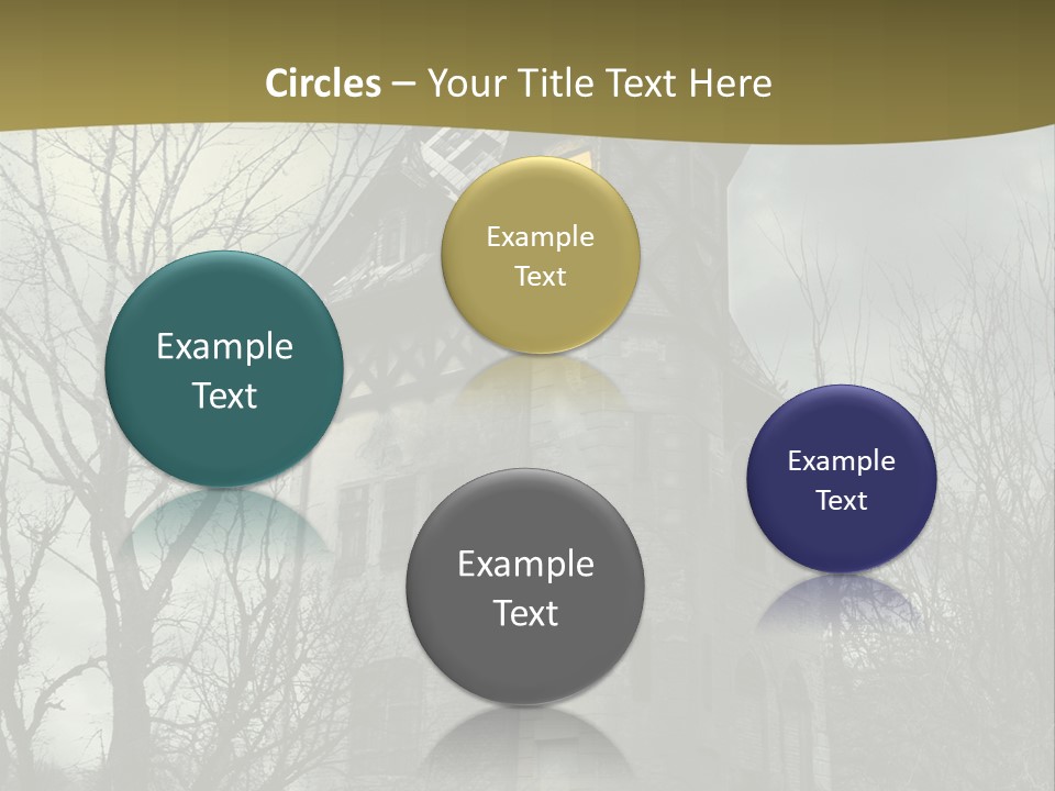 An Old Building With A Yellow Light In The Window PowerPoint Template