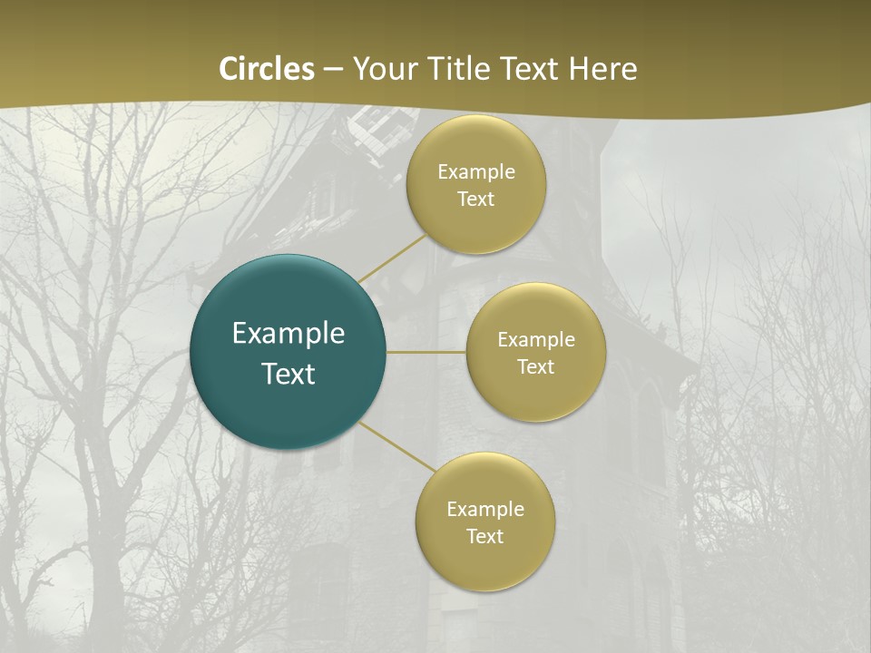An Old Building With A Yellow Light In The Window PowerPoint Template