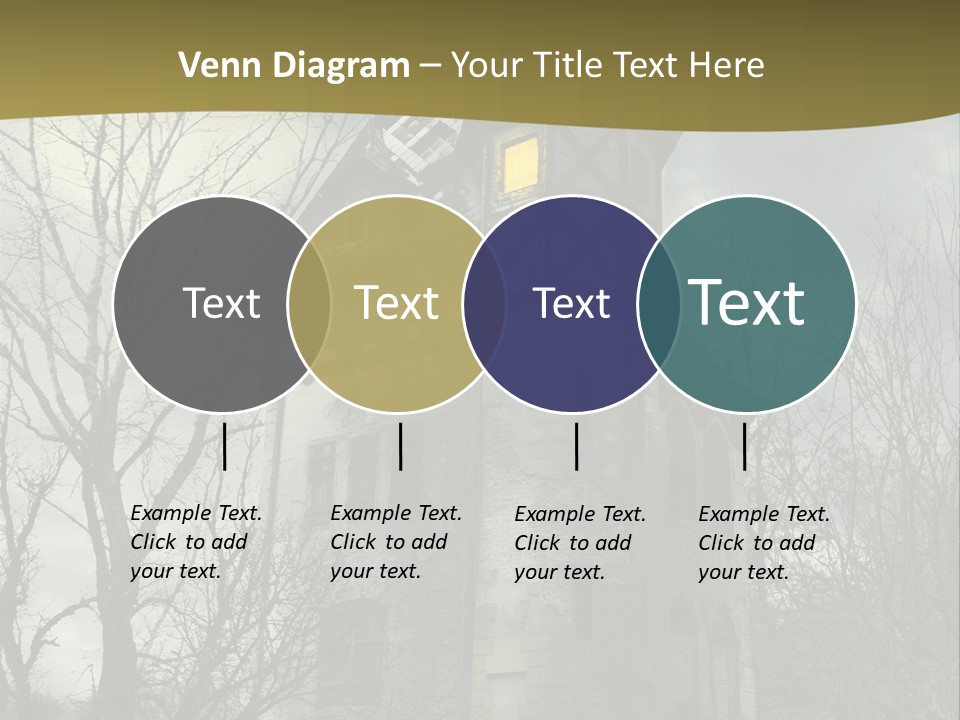 An Old Building With A Yellow Light In The Window PowerPoint Template