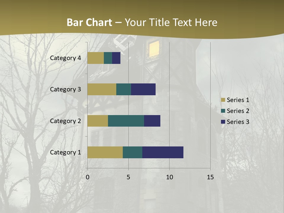 An Old Building With A Yellow Light In The Window PowerPoint Template
