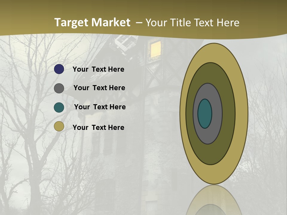 An Old Building With A Yellow Light In The Window PowerPoint Template