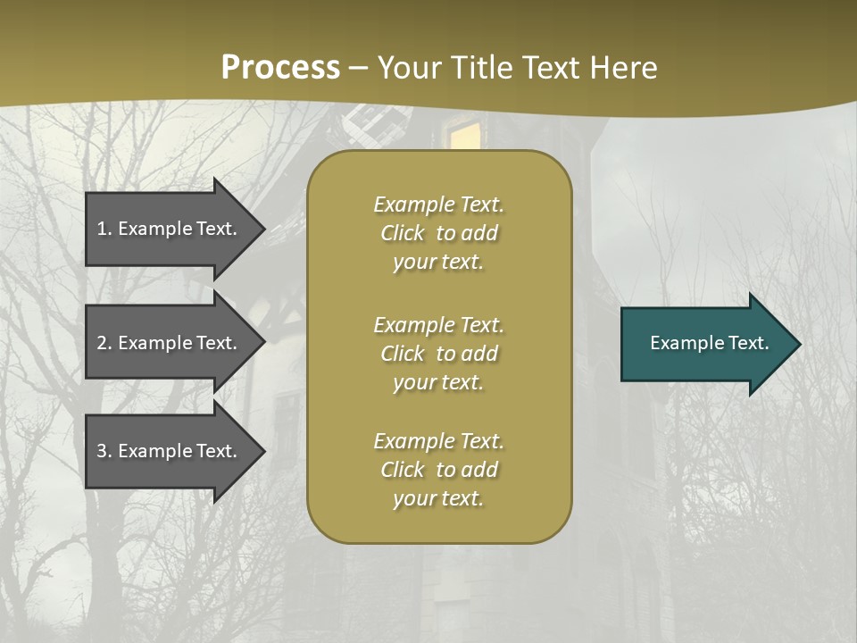An Old Building With A Yellow Light In The Window PowerPoint Template