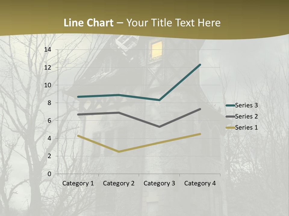 An Old Building With A Yellow Light In The Window PowerPoint Template