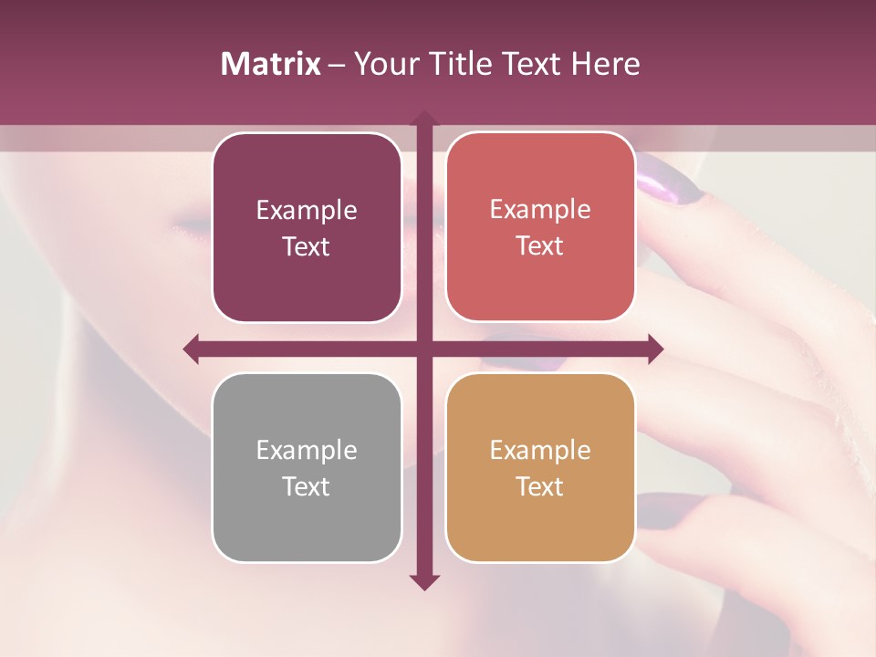 A Woman With Purple Nail Polish Holding Her Hand To Her Face PowerPoint Template
