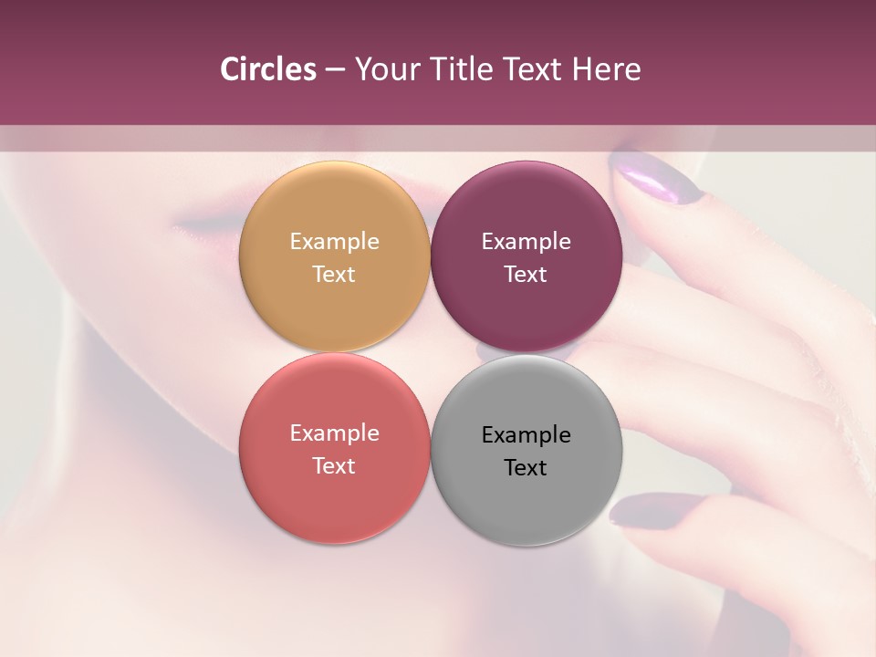 A Woman With Purple Nail Polish Holding Her Hand To Her Face PowerPoint Template