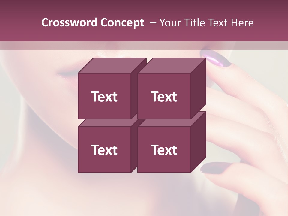 A Woman With Purple Nail Polish Holding Her Hand To Her Face PowerPoint Template