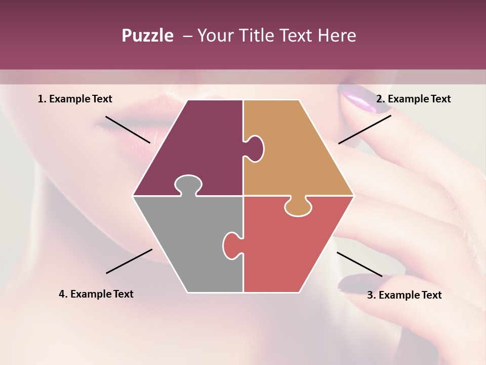 A Woman With Purple Nail Polish Holding Her Hand To Her Face PowerPoint Template