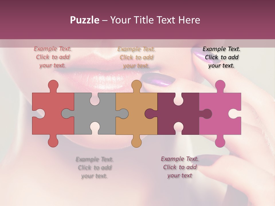 A Woman With Purple Nail Polish Holding Her Hand To Her Face PowerPoint Template