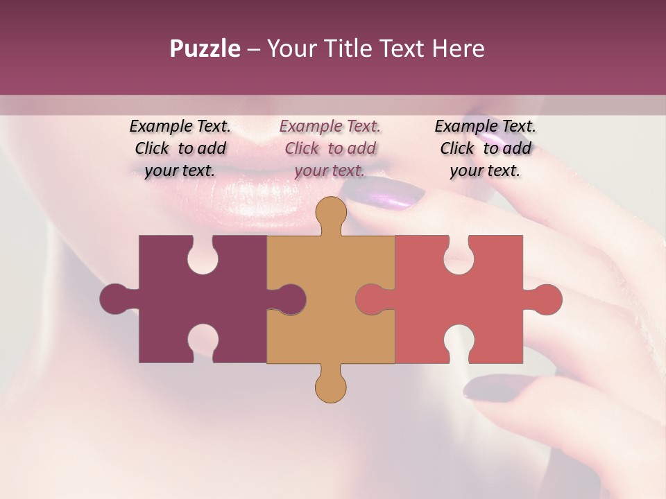 A Woman With Purple Nail Polish Holding Her Hand To Her Face PowerPoint Template