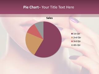 A Woman With Purple Nail Polish Holding Her Hand To Her Face PowerPoint Template