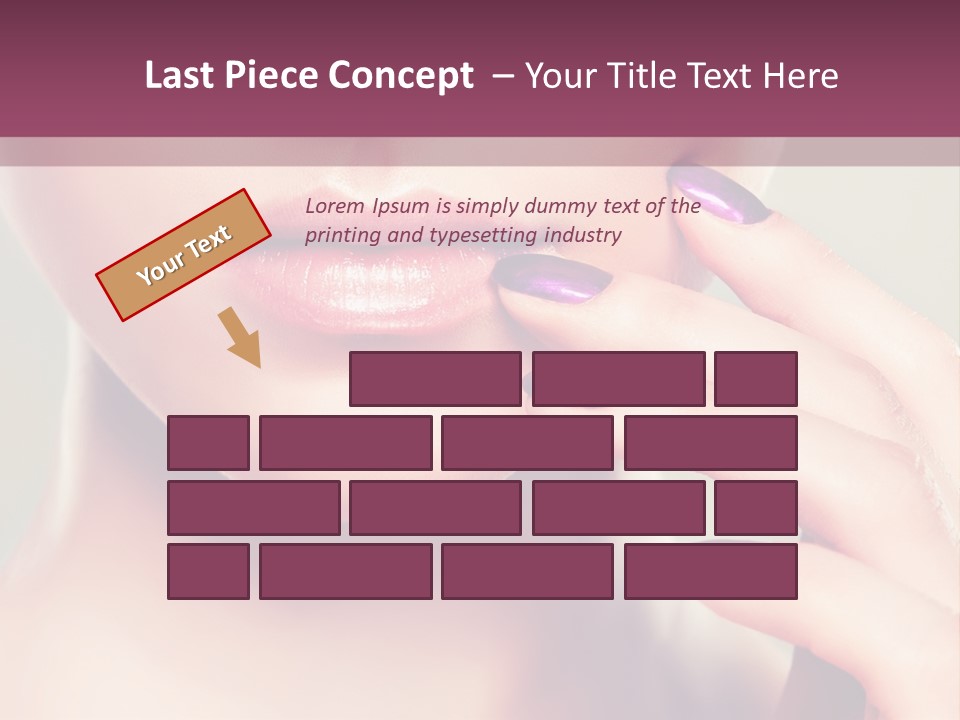 A Woman With Purple Nail Polish Holding Her Hand To Her Face PowerPoint Template