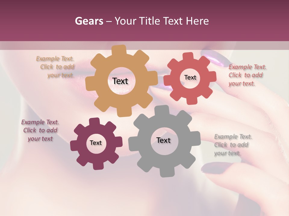 A Woman With Purple Nail Polish Holding Her Hand To Her Face PowerPoint Template