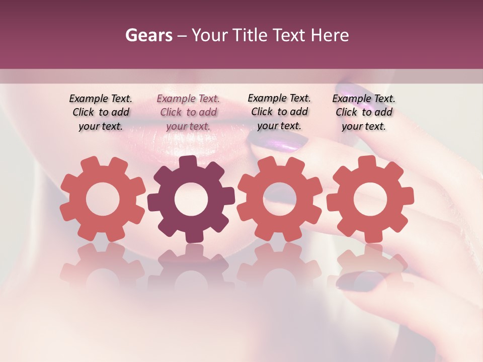 A Woman With Purple Nail Polish Holding Her Hand To Her Face PowerPoint Template