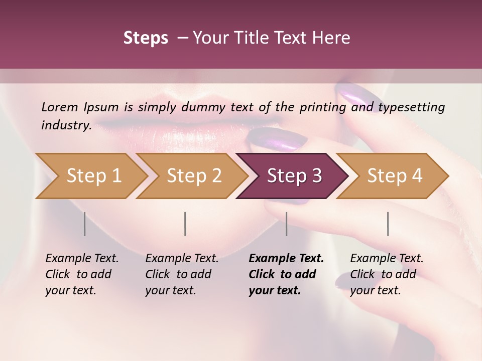 A Woman With Purple Nail Polish Holding Her Hand To Her Face PowerPoint Template