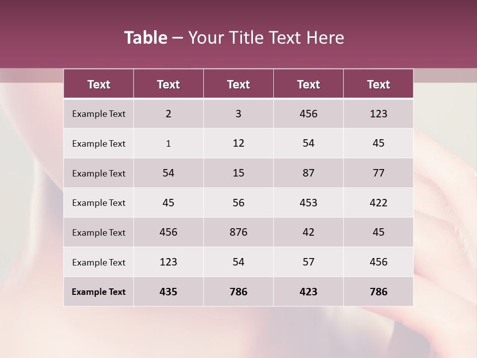 A Woman With Purple Nail Polish Holding Her Hand To Her Face PowerPoint Template