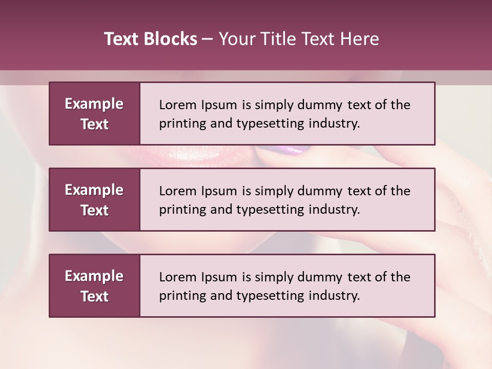 A Woman With Purple Nail Polish Holding Her Hand To Her Face PowerPoint Template