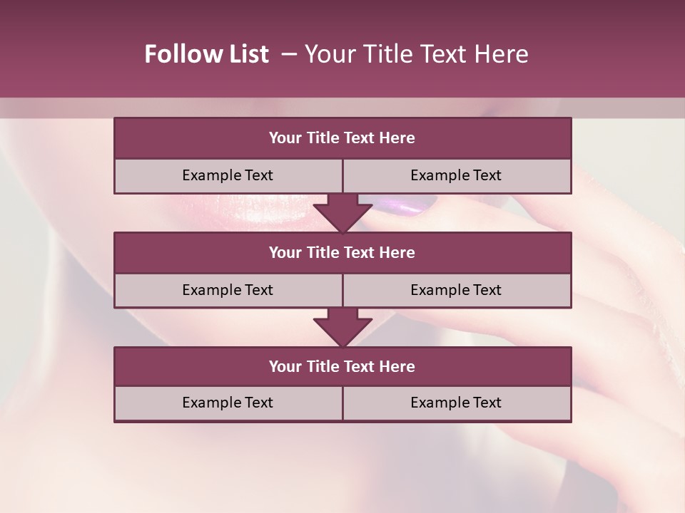 A Woman With Purple Nail Polish Holding Her Hand To Her Face PowerPoint Template