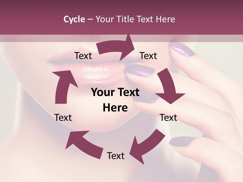 A Woman With Purple Nail Polish Holding Her Hand To Her Face PowerPoint Template