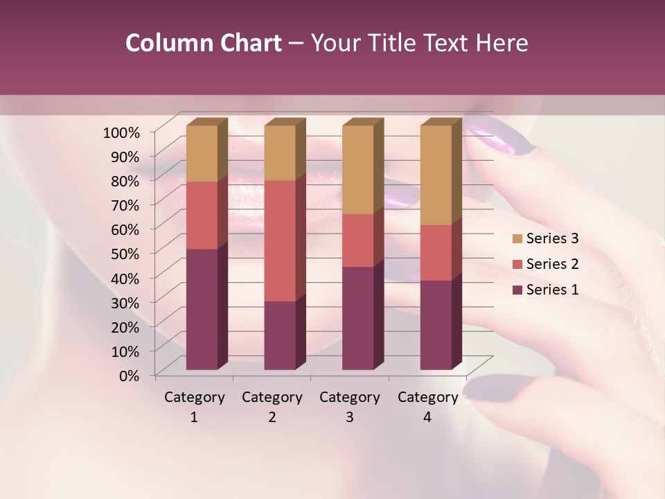 A Woman With Purple Nail Polish Holding Her Hand To Her Face PowerPoint Template