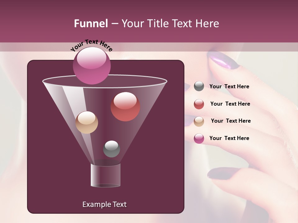 A Woman With Purple Nail Polish Holding Her Hand To Her Face PowerPoint Template