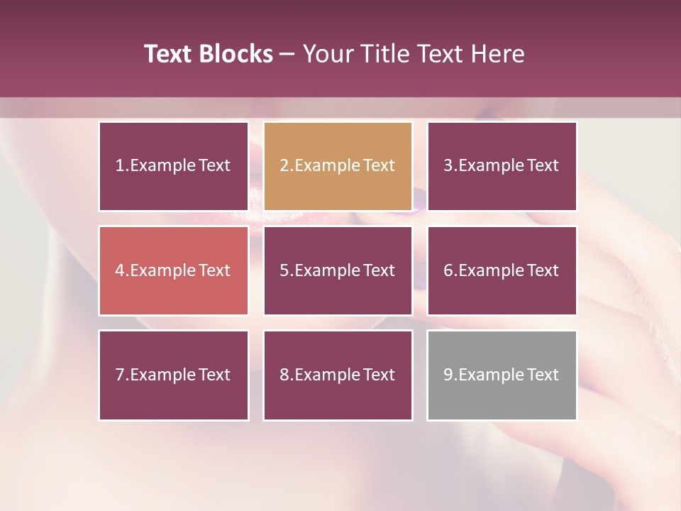 A Woman With Purple Nail Polish Holding Her Hand To Her Face PowerPoint Template