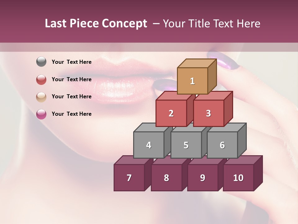 A Woman With Purple Nail Polish Holding Her Hand To Her Face PowerPoint Template