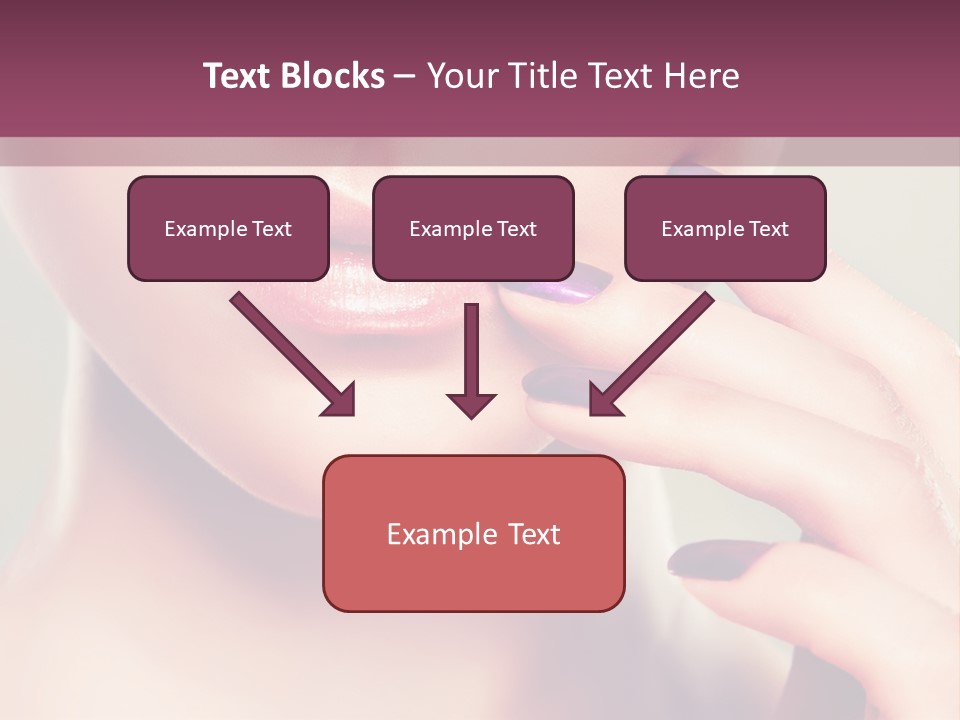 A Woman With Purple Nail Polish Holding Her Hand To Her Face PowerPoint Template