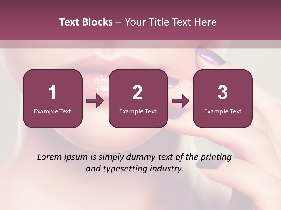 A Woman With Purple Nail Polish Holding Her Hand To Her Face PowerPoint Template