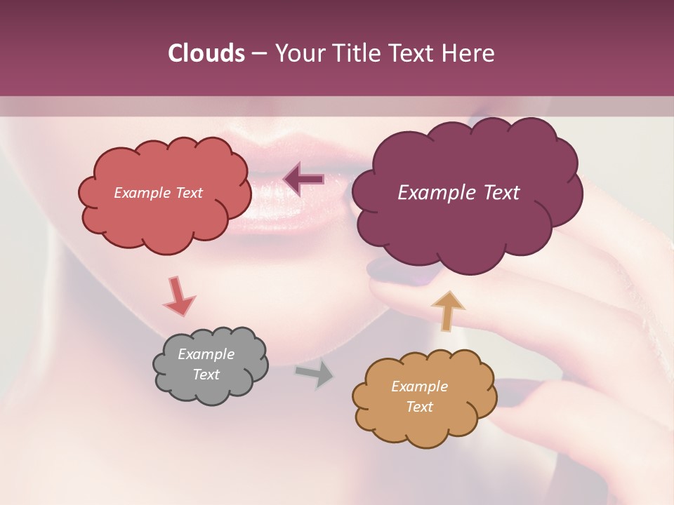 A Woman With Purple Nail Polish Holding Her Hand To Her Face PowerPoint Template
