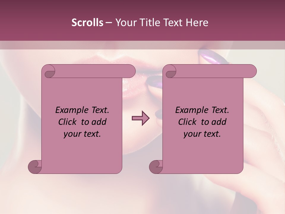 A Woman With Purple Nail Polish Holding Her Hand To Her Face PowerPoint Template