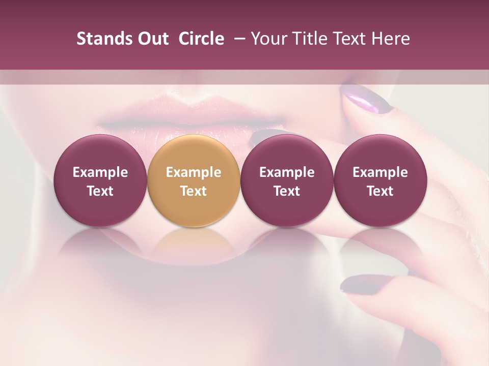 A Woman With Purple Nail Polish Holding Her Hand To Her Face PowerPoint Template