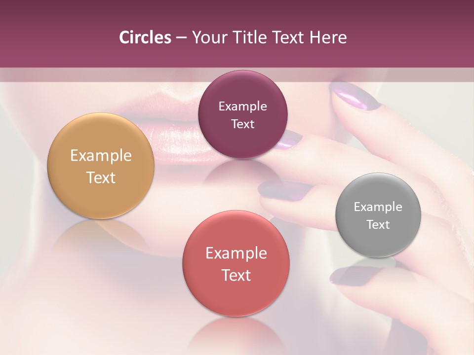 A Woman With Purple Nail Polish Holding Her Hand To Her Face PowerPoint Template