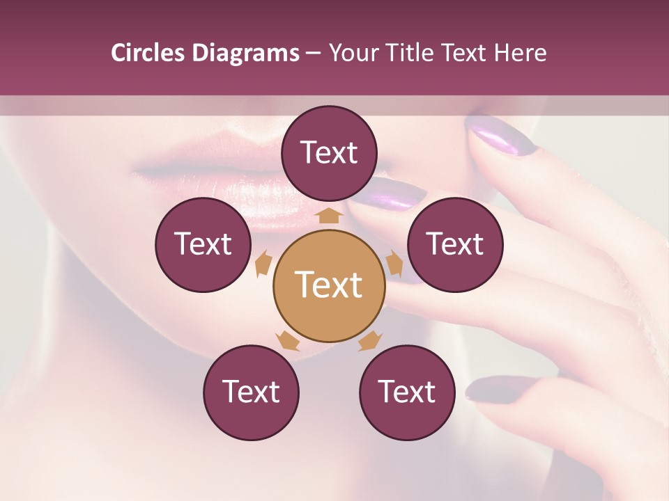 A Woman With Purple Nail Polish Holding Her Hand To Her Face PowerPoint Template