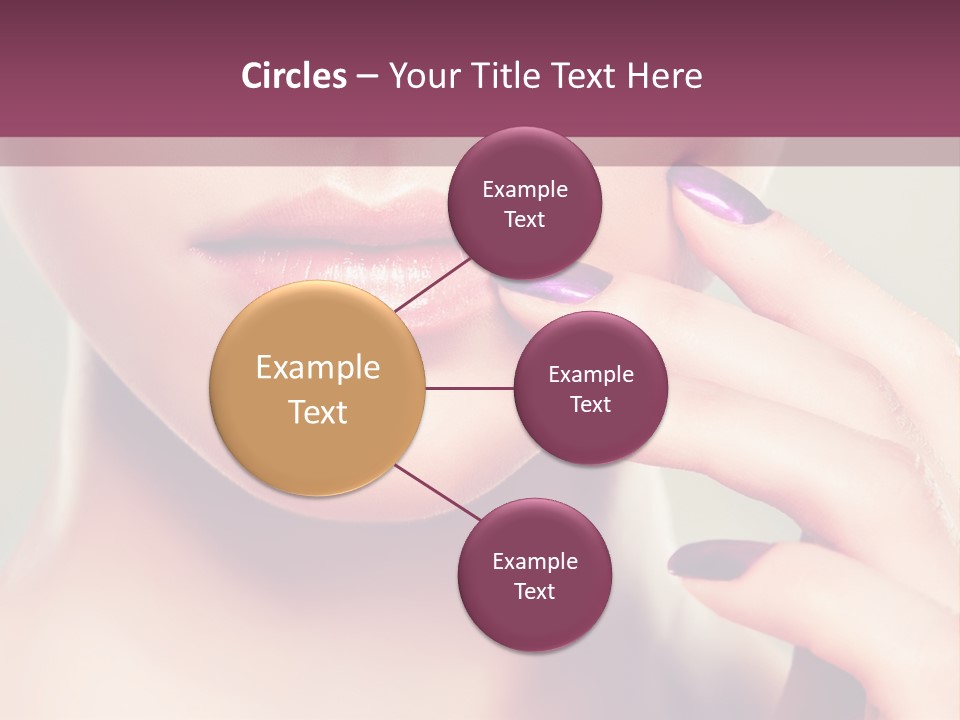 A Woman With Purple Nail Polish Holding Her Hand To Her Face PowerPoint Template