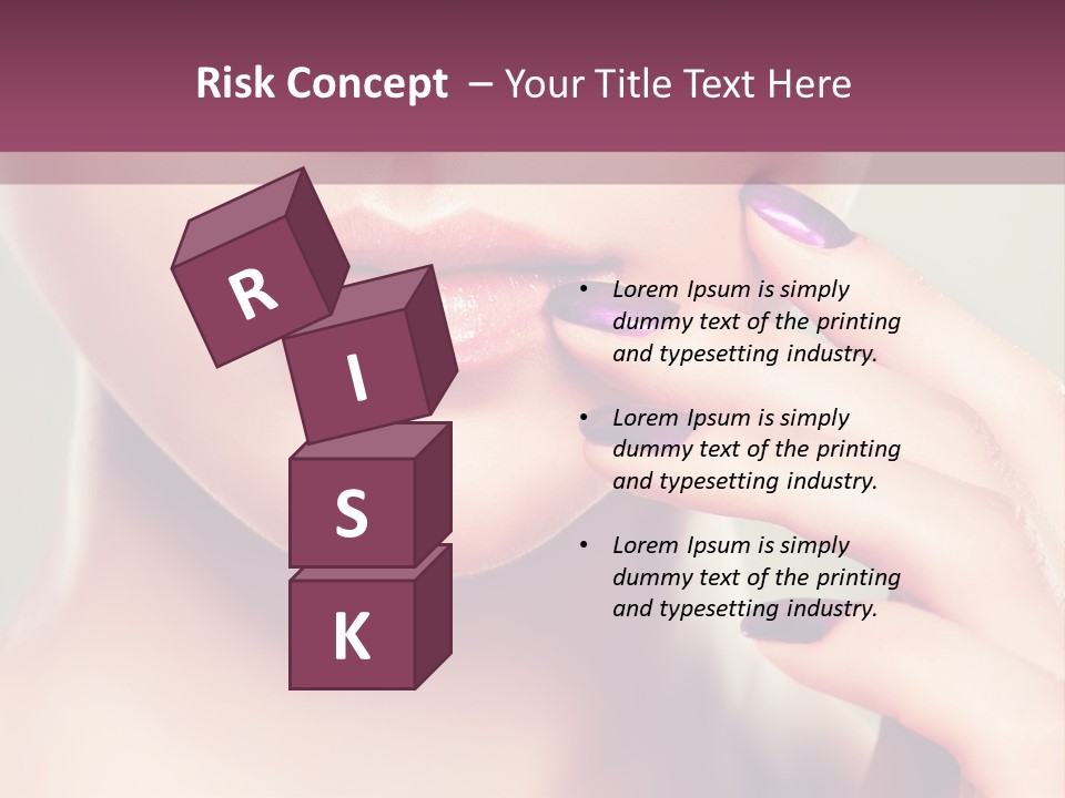 A Woman With Purple Nail Polish Holding Her Hand To Her Face PowerPoint Template