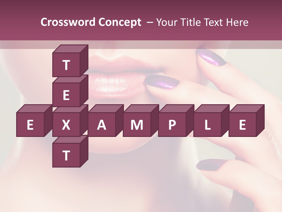 A Woman With Purple Nail Polish Holding Her Hand To Her Face PowerPoint Template