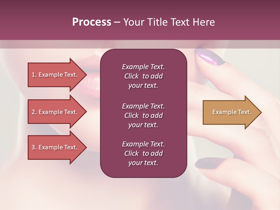A Woman With Purple Nail Polish Holding Her Hand To Her Face PowerPoint Template