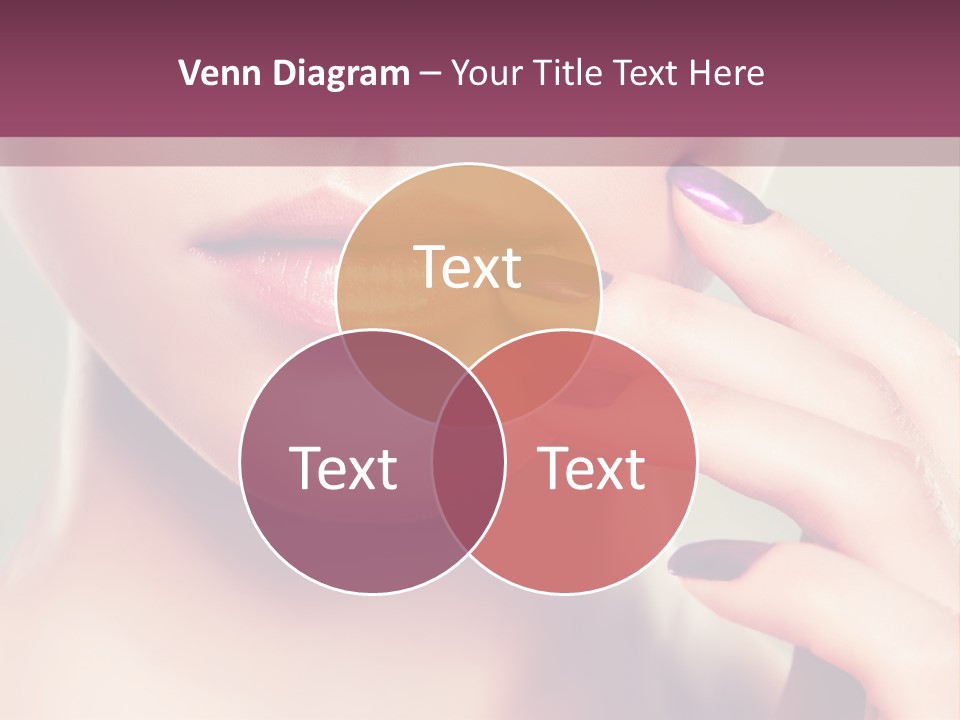A Woman With Purple Nail Polish Holding Her Hand To Her Face PowerPoint Template
