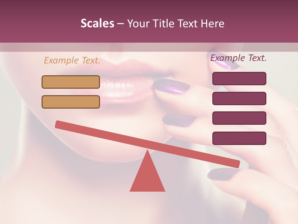 A Woman With Purple Nail Polish Holding Her Hand To Her Face PowerPoint Template