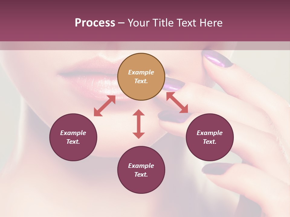 A Woman With Purple Nail Polish Holding Her Hand To Her Face PowerPoint Template